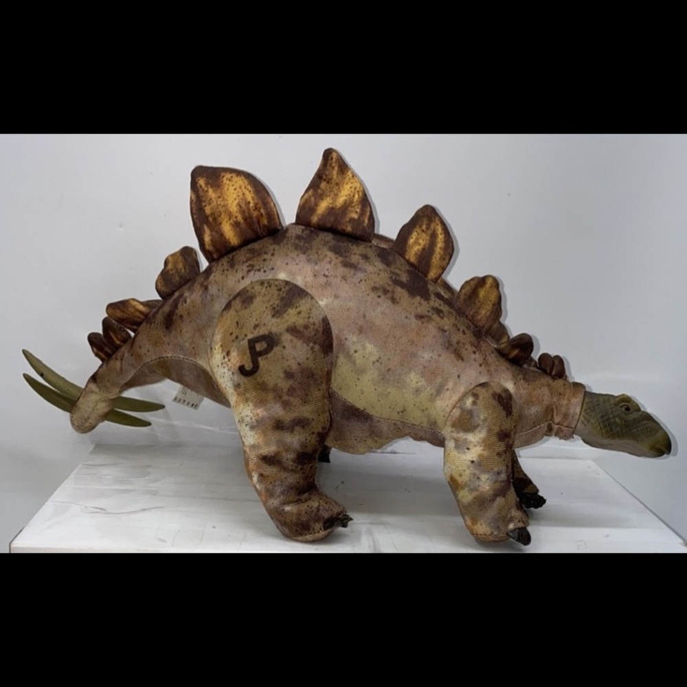 Jurassic Parks Stegosaurus Plush Toy - Brown and Green Dinosaur w/ plastic face